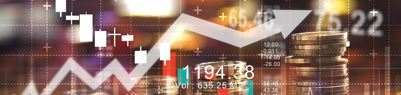 Digital graph charting monetary rates.